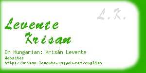 levente krisan business card